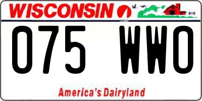 WI license plate 075WWO