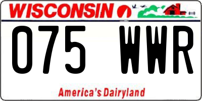 WI license plate 075WWR