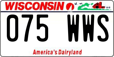 WI license plate 075WWS