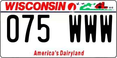 WI license plate 075WWW