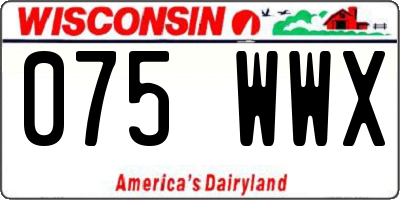 WI license plate 075WWX