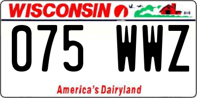 WI license plate 075WWZ