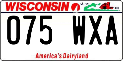 WI license plate 075WXA