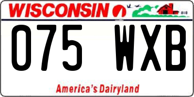 WI license plate 075WXB