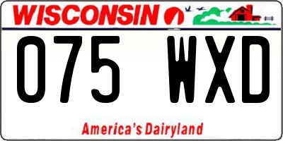 WI license plate 075WXD