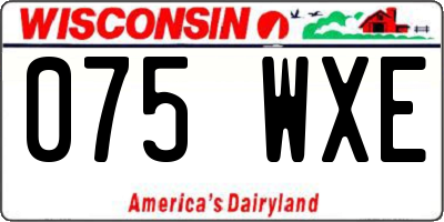 WI license plate 075WXE