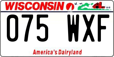WI license plate 075WXF