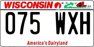 WI license plate 075WXH