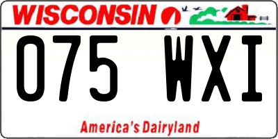 WI license plate 075WXI