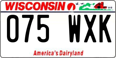 WI license plate 075WXK