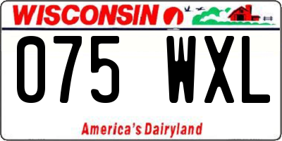 WI license plate 075WXL