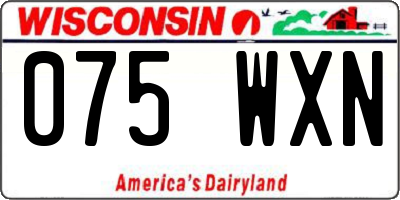 WI license plate 075WXN