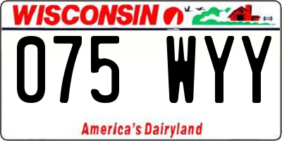 WI license plate 075WYY