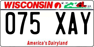 WI license plate 075XAY