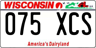 WI license plate 075XCS
