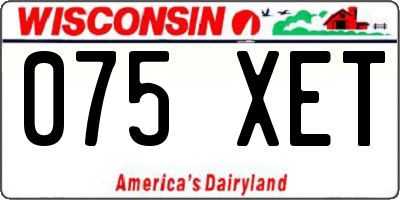 WI license plate 075XET