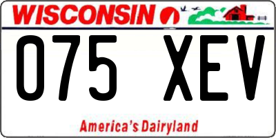 WI license plate 075XEV