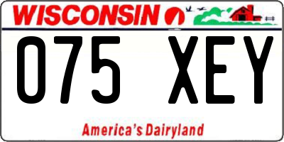 WI license plate 075XEY