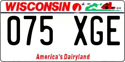 WI license plate 075XGE
