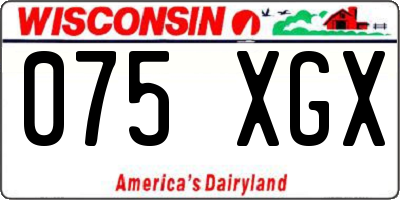 WI license plate 075XGX