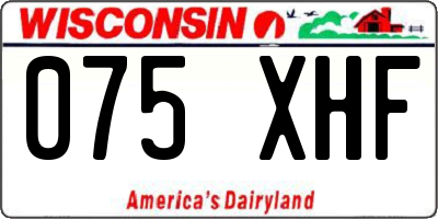 WI license plate 075XHF
