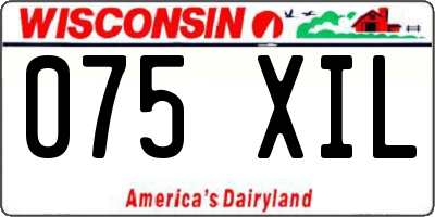 WI license plate 075XIL