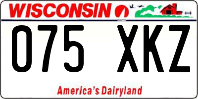 WI license plate 075XKZ