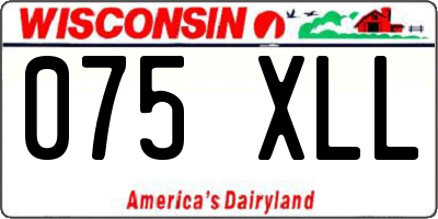 WI license plate 075XLL