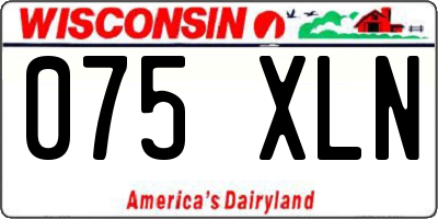 WI license plate 075XLN