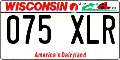 WI license plate 075XLR