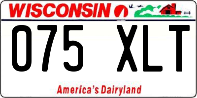 WI license plate 075XLT