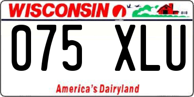 WI license plate 075XLU