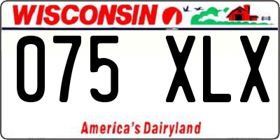 WI license plate 075XLX