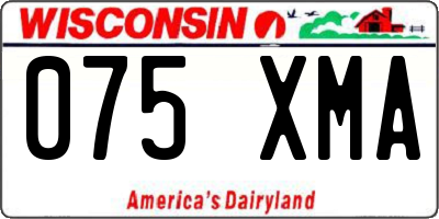 WI license plate 075XMA