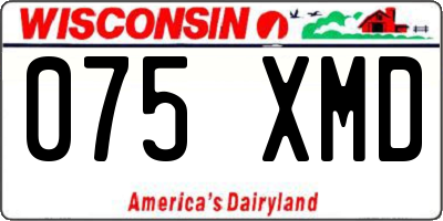 WI license plate 075XMD
