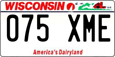 WI license plate 075XME