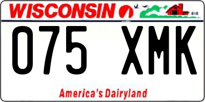 WI license plate 075XMK