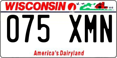 WI license plate 075XMN