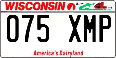 WI license plate 075XMP