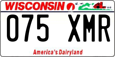 WI license plate 075XMR