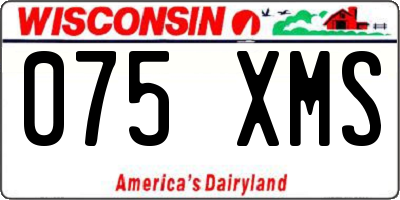 WI license plate 075XMS