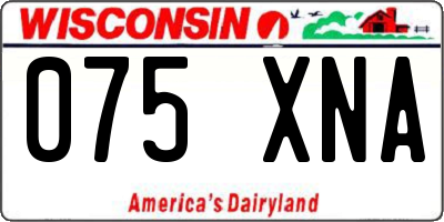 WI license plate 075XNA