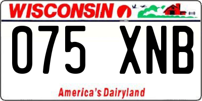 WI license plate 075XNB