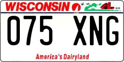 WI license plate 075XNG