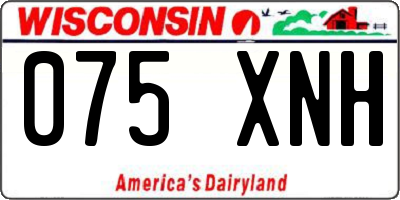WI license plate 075XNH
