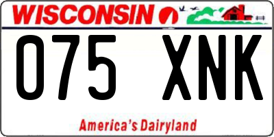 WI license plate 075XNK
