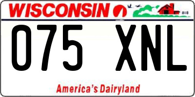 WI license plate 075XNL