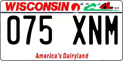WI license plate 075XNM