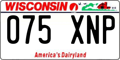 WI license plate 075XNP