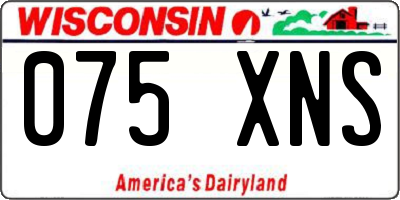 WI license plate 075XNS